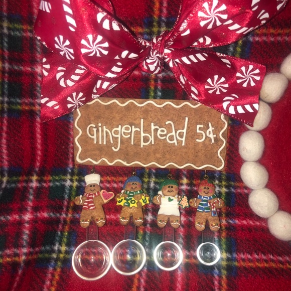 Holiday SALE 2 piece set gingerbread measuring spoons & Mud Pie fabric trivet - Picture 4 of 5